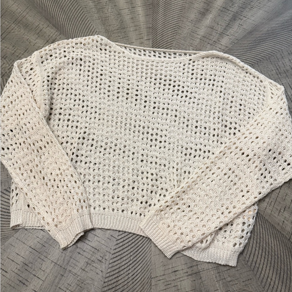 SHEIN Cream Knit Swim Coverup